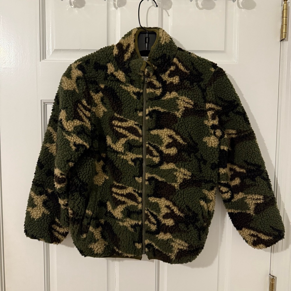 Shein Boys Camouflage Zip Up  Bomber Jacket 9Y